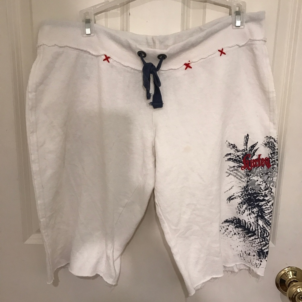 Hurley white cotton board shorts size medium